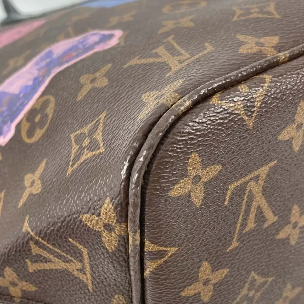LOUIS VUITTON Black Monogram Canvas Neverfull MM Shoulder Bag